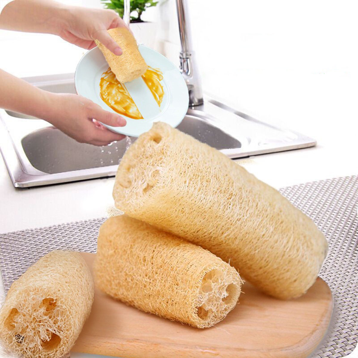 Body Loofah Natural - Esponja de lufa natural multiusos, herramienta