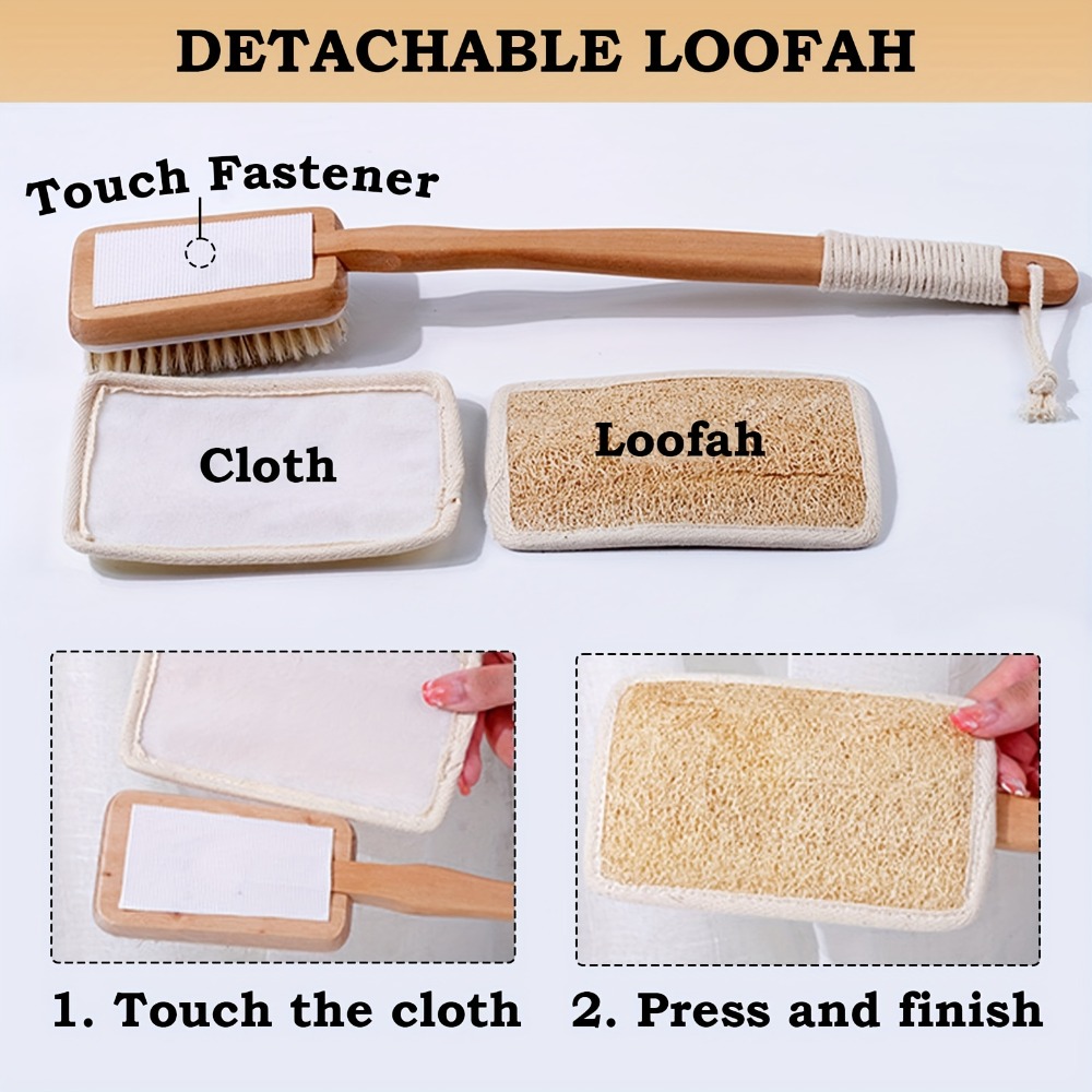Cepillo de baño de madera con  - Body Loofah Natural reseña y precio